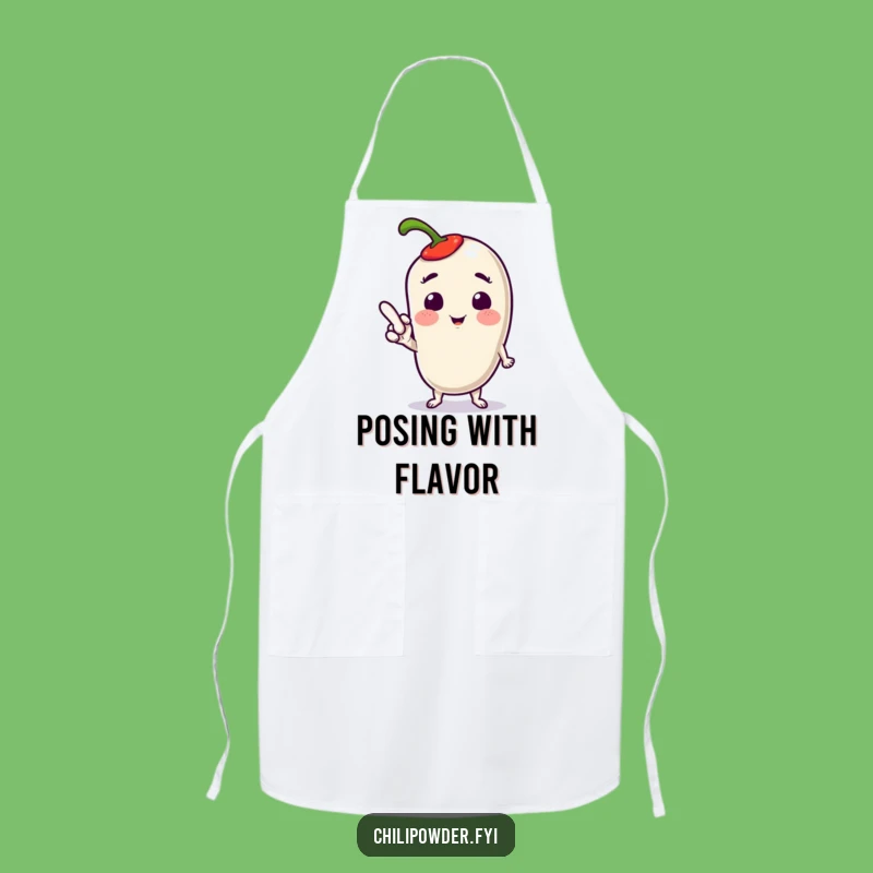 Funny Kawaii Chili Pose Apron: Cook with Playful Style and Spice