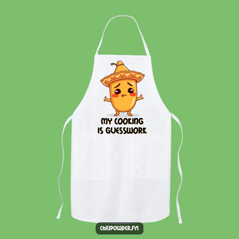 Funny Kawaii Chili Sombrero Apron: Comical Shrug Cooking Gift