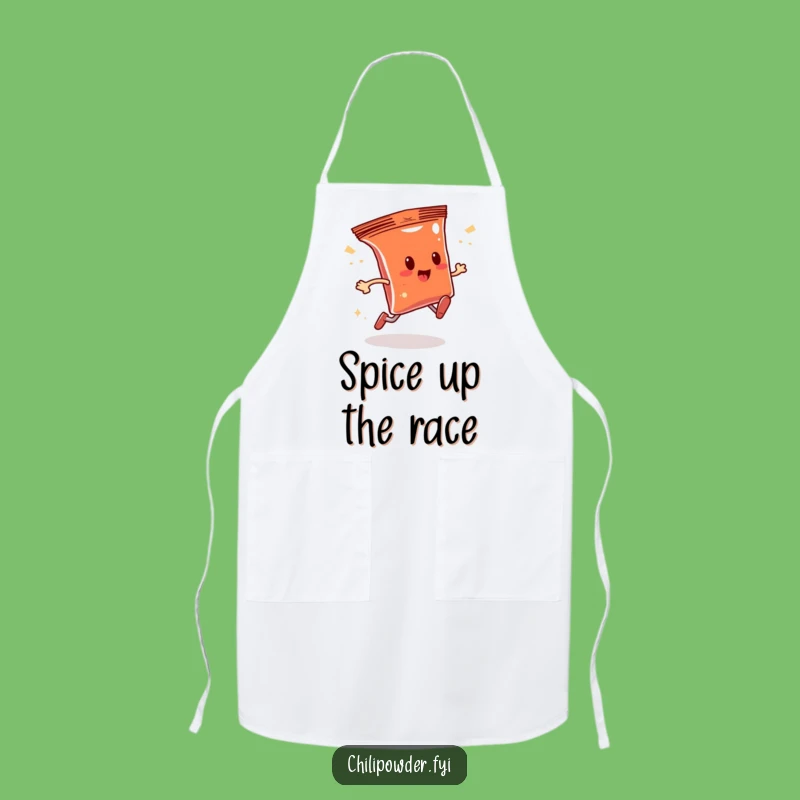 Funny Sparkle Run Chili Powder Apron - Chef Spice Character Kitchen Fun Gift!