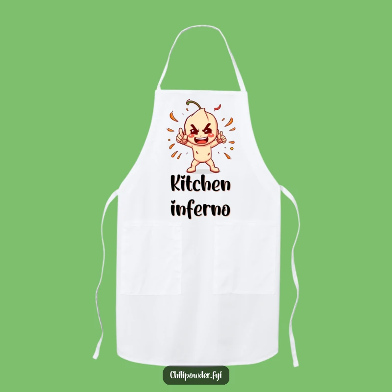 Funny Chili Powder Pose Apron: Cook with Spicy Attitude