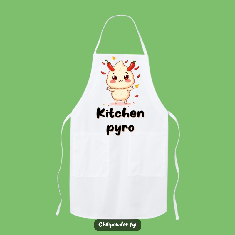 Funny Chili Powder Juggling Apron - Hilarious Kitchen Wear for Daring Cooks