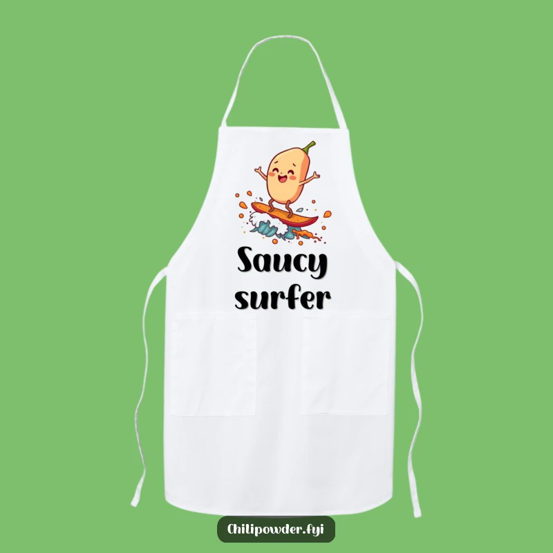 Funny Chili Flake Surfer Apron: Cook Up Fun with Spice