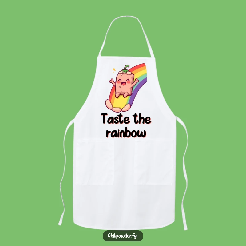 Funny Rainbow Slide Chili Powder Apron - Kitchen Spice Character Fun!
