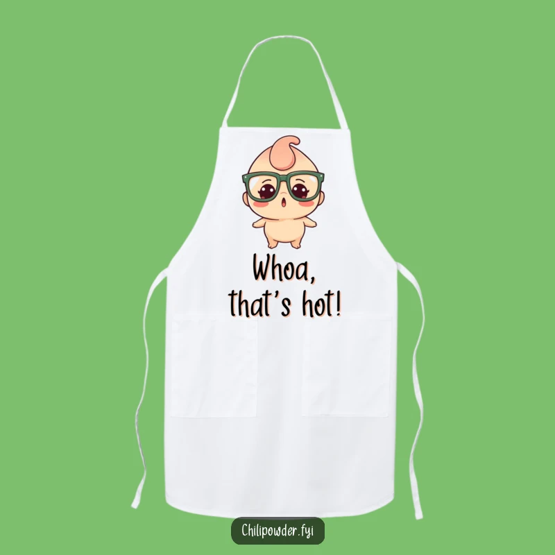 Funny Kawaii Chili Powder Apron: Surprised Chef Accessory, Hilarious Gift