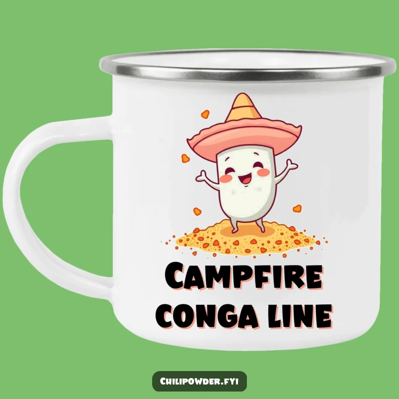 Funny Dancing Chili Powder Sombrero Camping Mug: Fiesta Adventure Cup