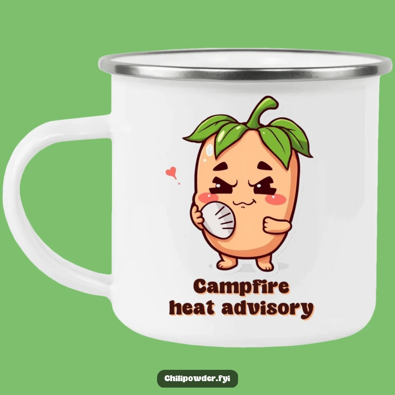 Funny Chili Powder Grimace Camping Mug: Fanning Face Outdoor Gift