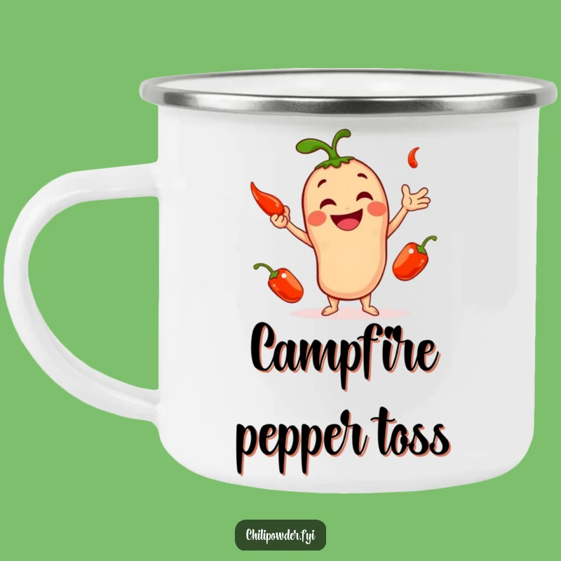 Funny Chili Powder Juggler Camping Mug: Rugged Spicy Drinkware, Hilarious Gift