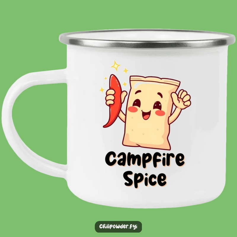 Durable Funny Chili Powder High-Five Camping Mug: Adventure Spice
