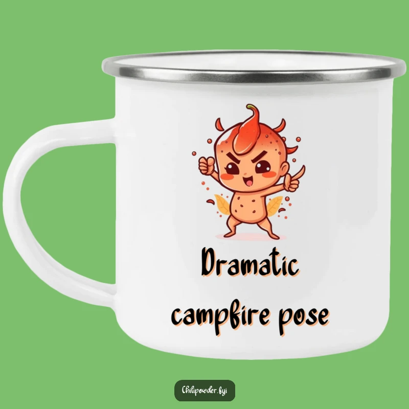 Funny Spicy Chili Powder Camping Mug: Dramatic Adventure Drinkware, Gift