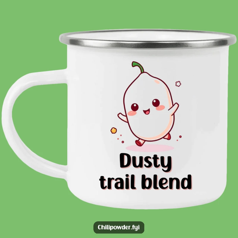 Funny Hopping Chili Dust Camp Mug - Energetic Spice for Outdoors