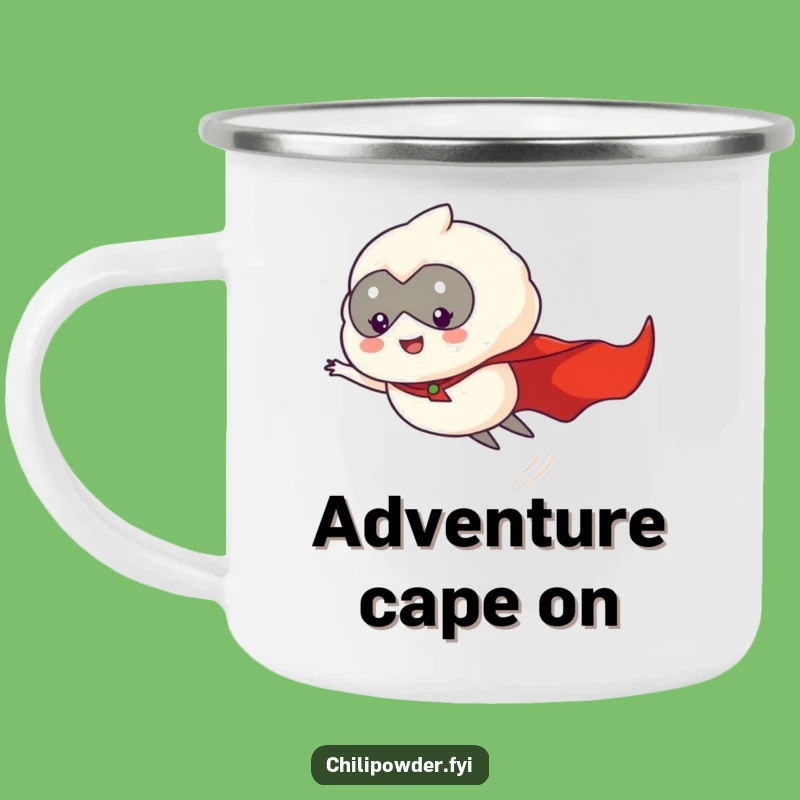 Funny Chili Powder Hero Camping Mug - Rugged and Hilarious Flying Cup