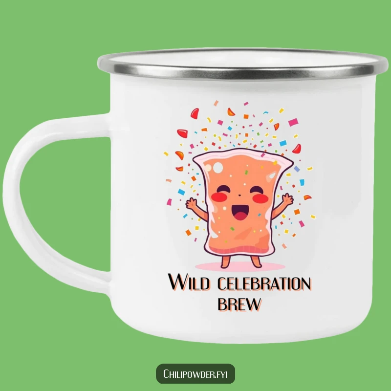 Funny Enamel Chili Mug: Confetti Spice for Festive Outdoor Moments