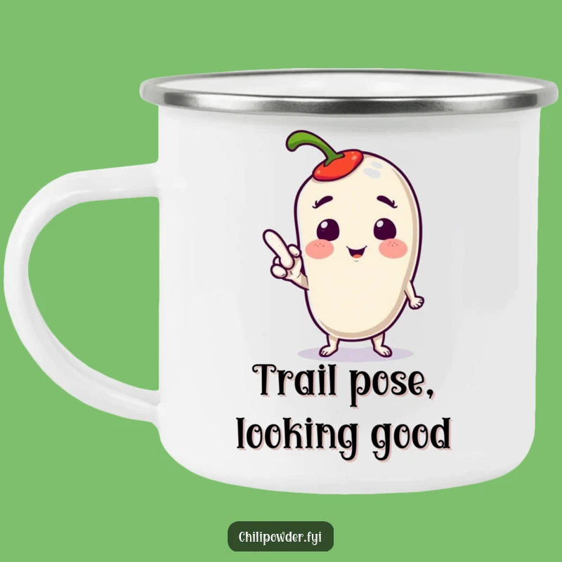 Funny Kawaii Chili Pose Camping Mug: Adventure with Playful Style