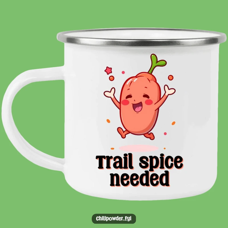 Funny Kawaii Chili Powder Camping Mug: Spicy Adventures Outdoors!