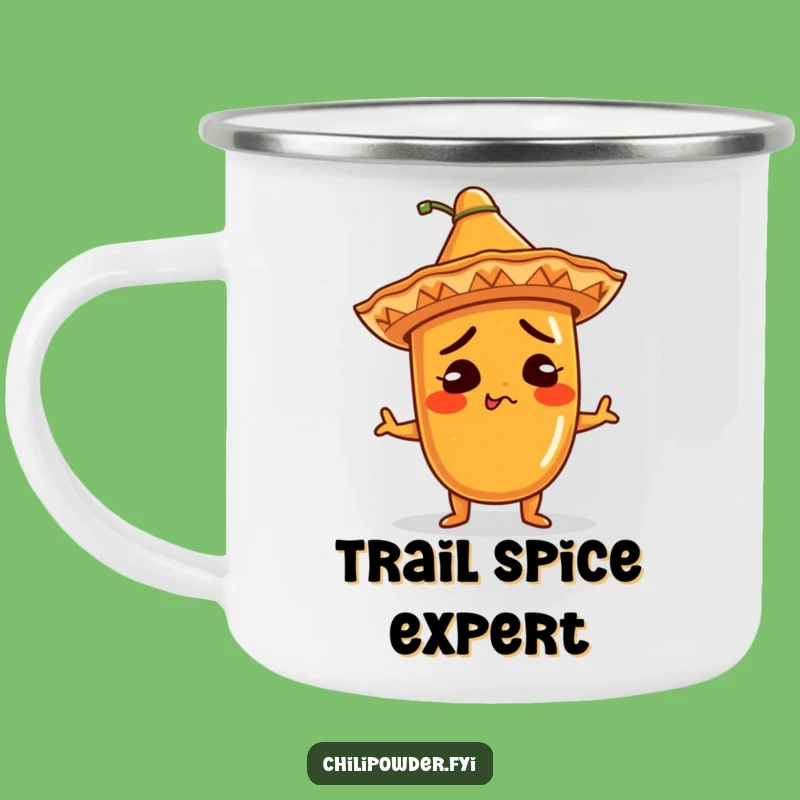 Funny Kawaii Chili Sombrero Camping Mug: Comical Shrug Outdoor Gift