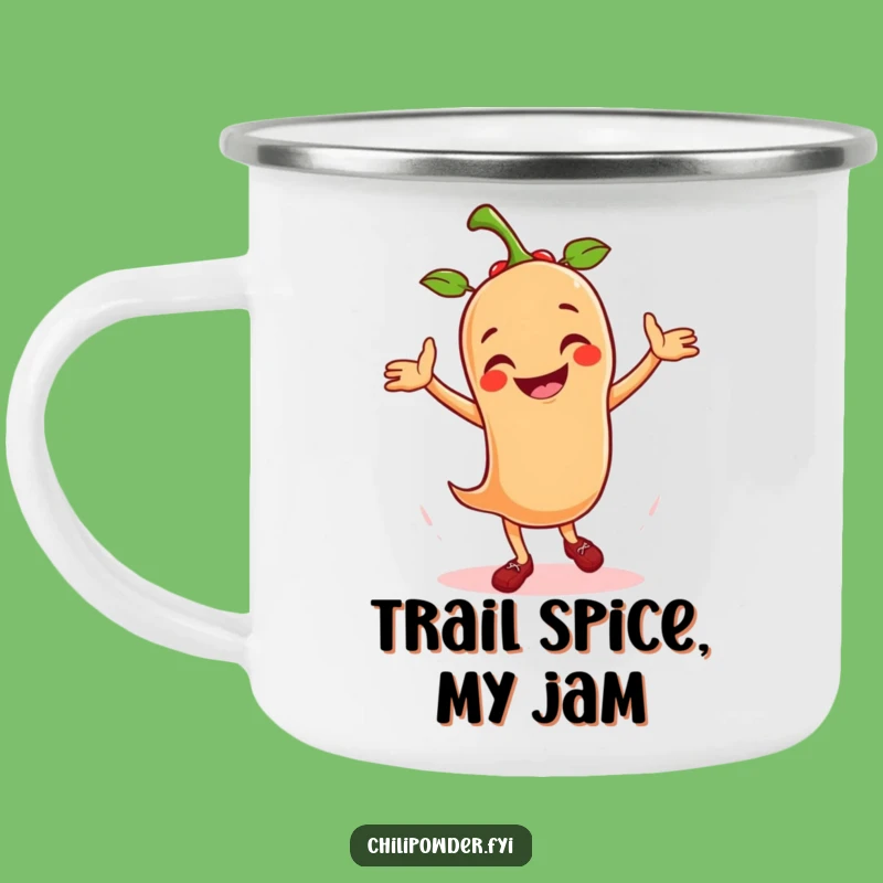 Funny Salsa Dancing Chili Powder Camping Mug: Adventure with Spicy Moves!