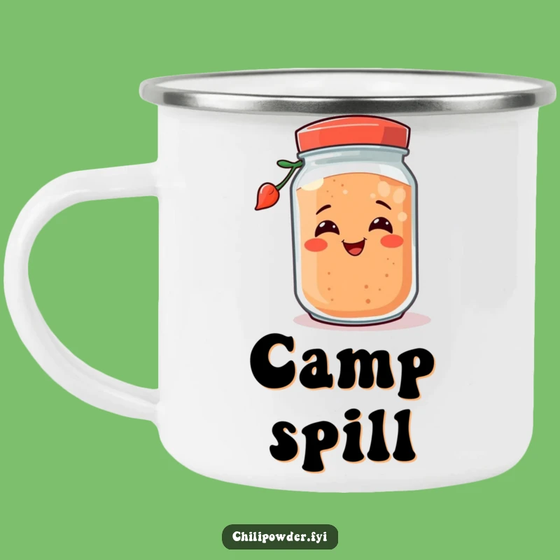 Funny Tipping Chili Powder Jar Camping Mug: Your Playful Adventure Companion