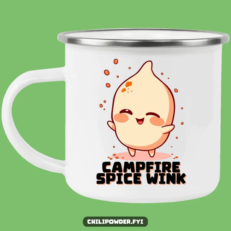 Funny Winking Chili Powder Camping Mug - Adventure Spice Character Cup