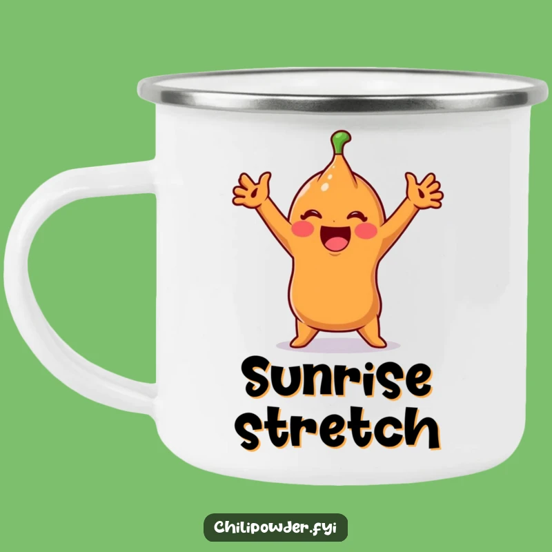 Funny Chili Stretch Camping Mug: Morning Energy for the Outdoors