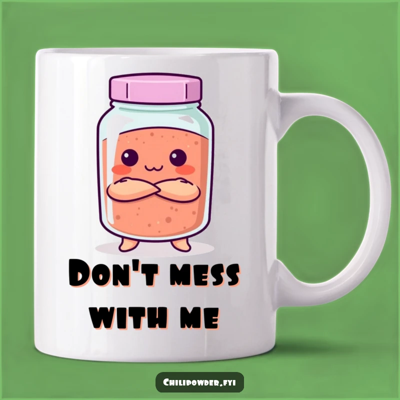 Funny Stern Kawaii Chili Jar Mug - Playfully Strict Spicy Gift