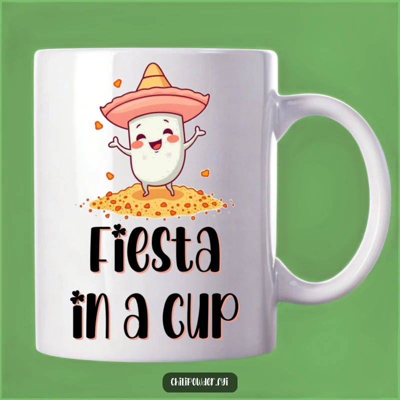Funny Dancing Chili Powder Sombrero Mug: Energetic Fiesta Gift for Spice Lovers