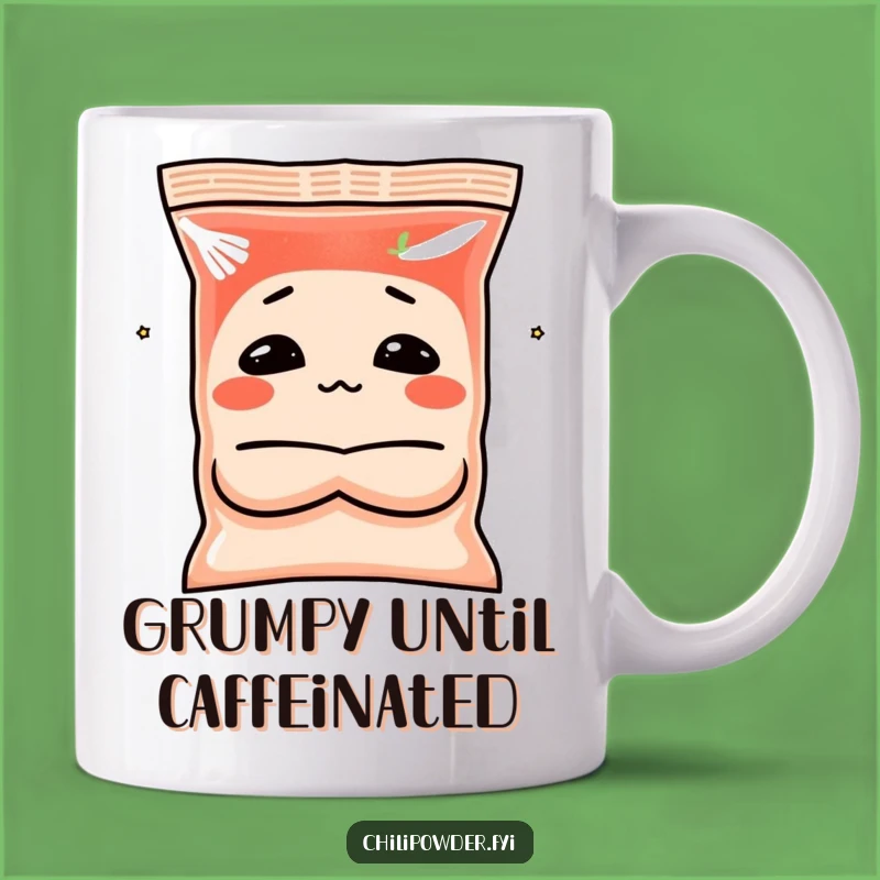 Funny Pouting Chili Mug: Grumpy Spice Character for a Humorous Start
