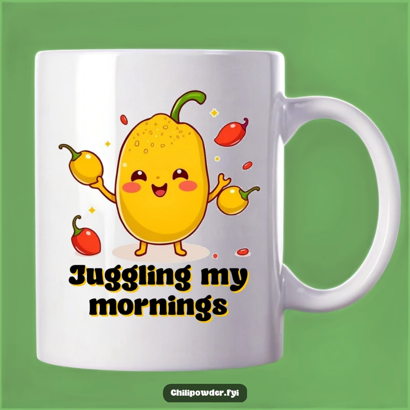 Funny Kawaii Chili Powder Juggling Mug - Hilarious Spicy Multi-Tasker Gift