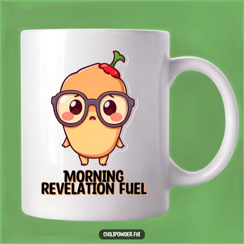 Funny Kawaii Chili Powder Mug: Surprised Expression for a Comedic Gift