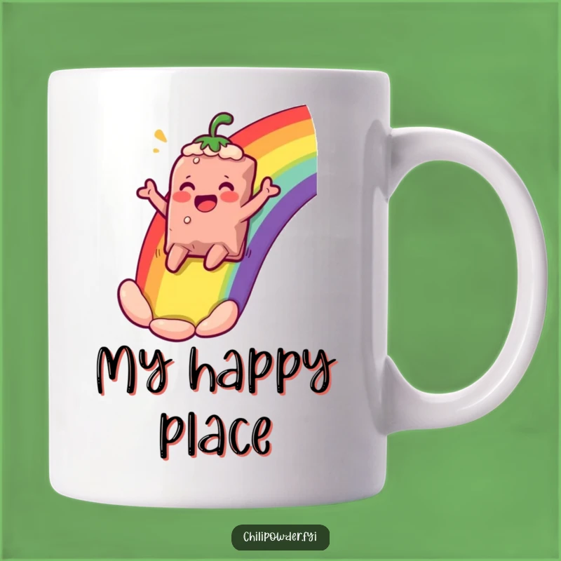 Funny Rainbow Slide Chili Powder Mug - Comical Spice Character Joyful Gift!