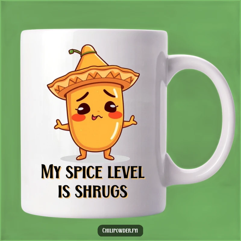Funny Kawaii Chili Shrug Mug: Perfect Comical Sombrero Gift for Spice Lovers