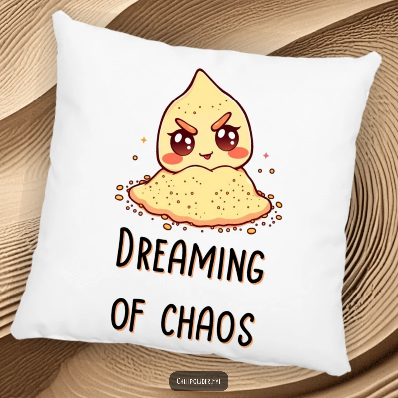 Funny chili powder pillow with a mischievous winking face and googly eyes, offering comfort and a humorous touch.