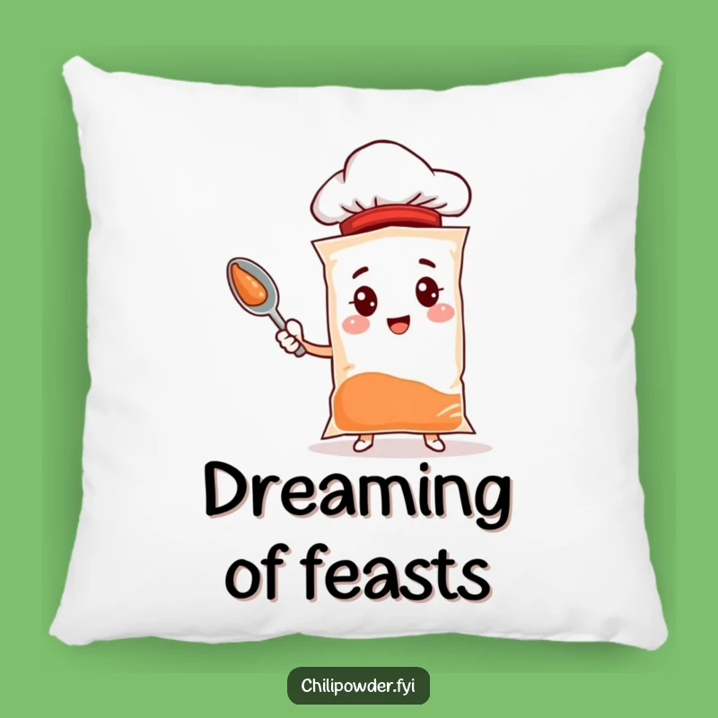 Funny Throw Pillow: Chef Chili Character for Cozy, Humorous Kitchen Decor