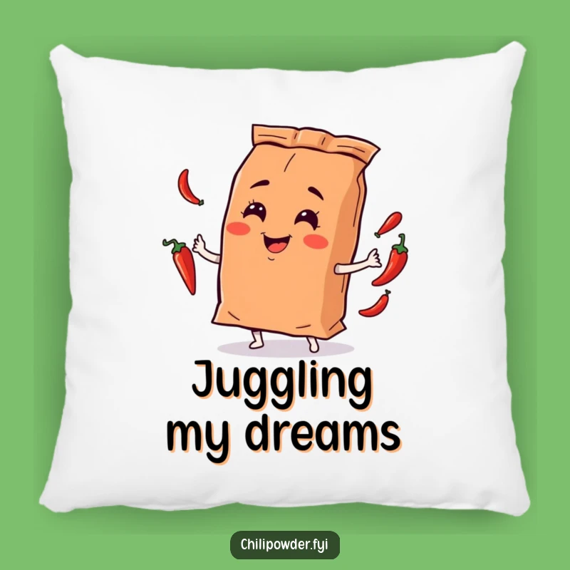 Funny Juggling Chili Powder Pillow - Cozy Spice Character Fun Decor!
