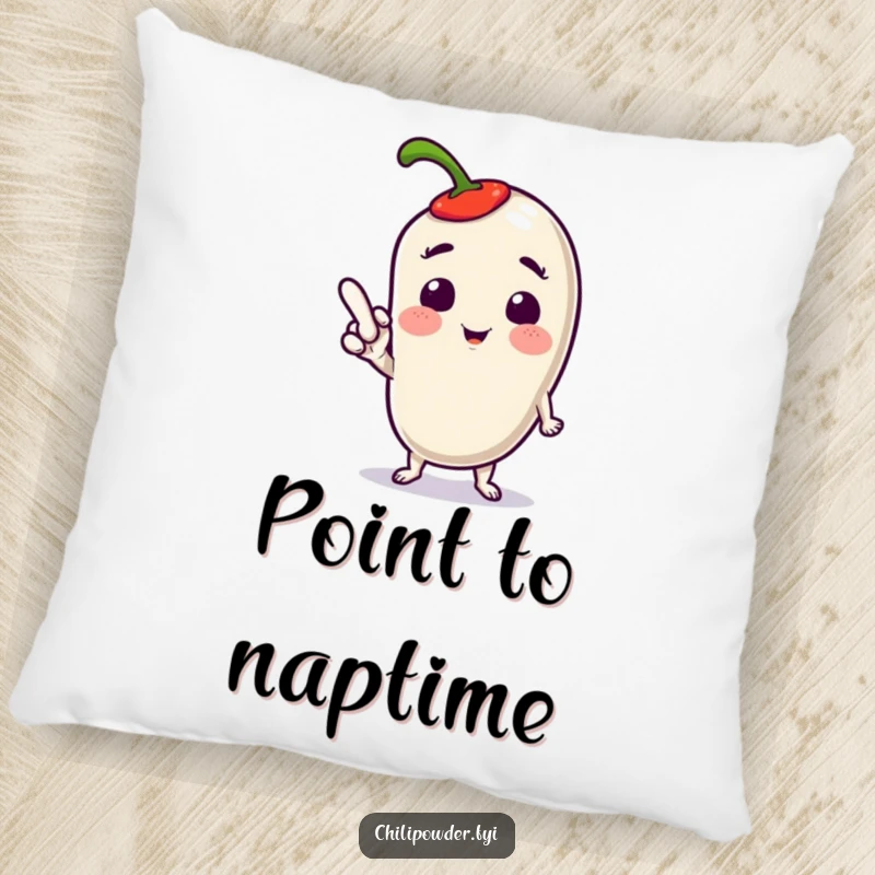 Funny Kawaii Chili Pose Pillow: A cute chili character in a playful pose, offering comfort with spicy attitude.