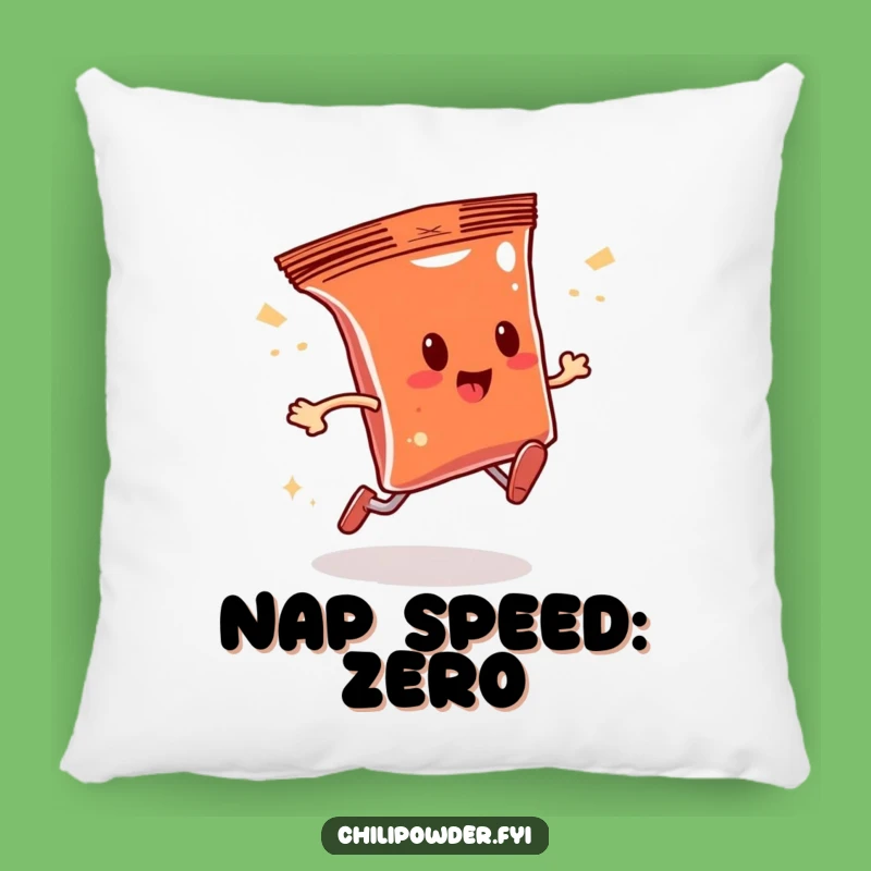 Funny Sparkle Run Chili Powder Pillow - Cozy Spice Character Comfort Gift!