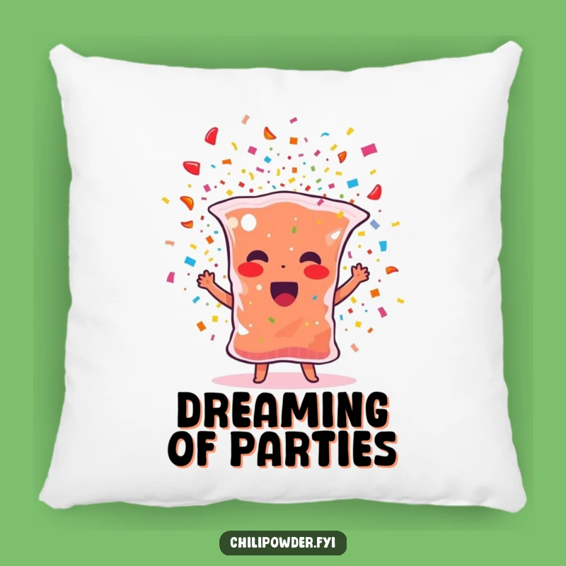 Funny Throw Pillow: Party Chili Character for Cozy, Celebratory Decor