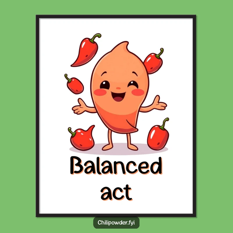 Funny Chili Powder Juggling Digital Art: Instant Spice and Laughs