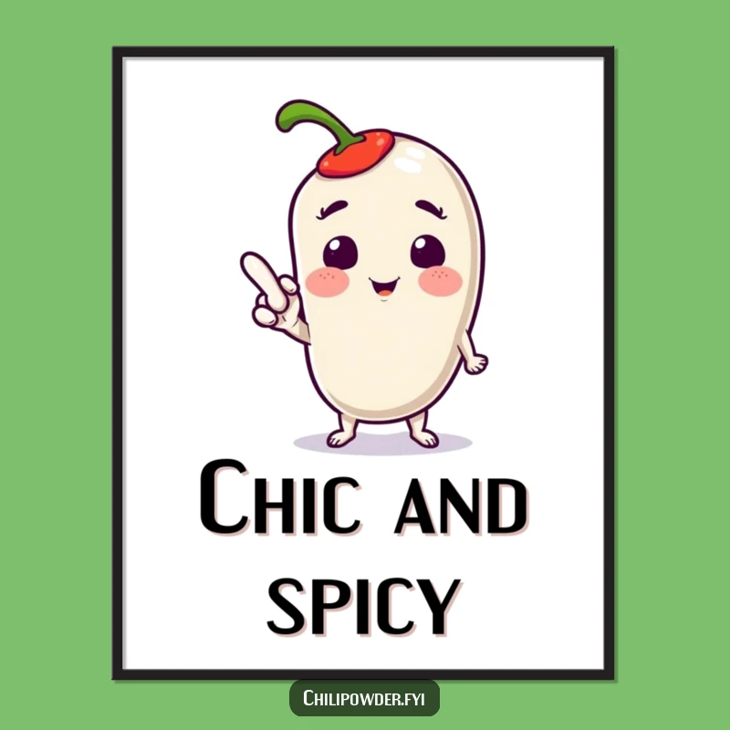 Funny Kawaii Chili Pose Digital Print: Instant Style and Humor for Your Walls