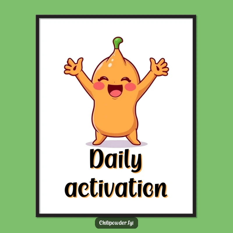 Funny Chili Stretch Digital Art: Instant Morning Humor for Your Walls