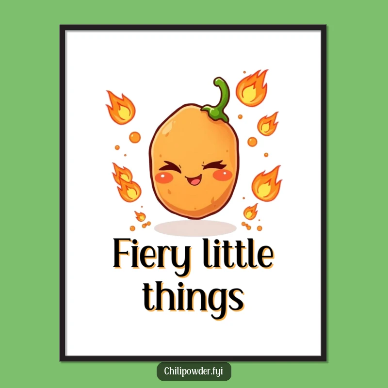 Funny Chili Flame Juggling Digital Print: Fiery Art for a Bold Space!