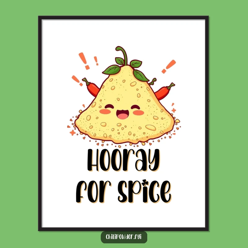 Funny Chili Powder Digital Art: Instant Cheerful Spice Decor Gift