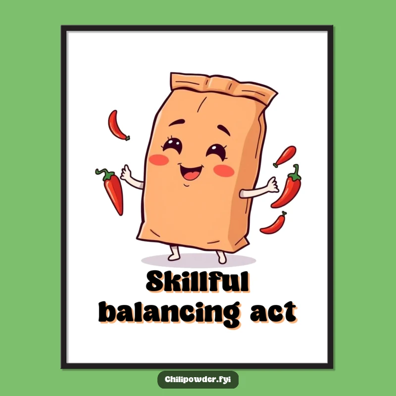 Funny Juggling Chili Powder Digital Art - High-Res Spice Character Print!