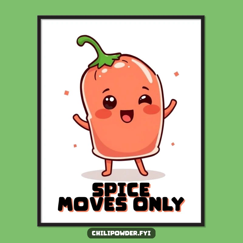 Funny Kawaii Chili Pouch Dance Digital Art - Instant Shimmy Humor Decor