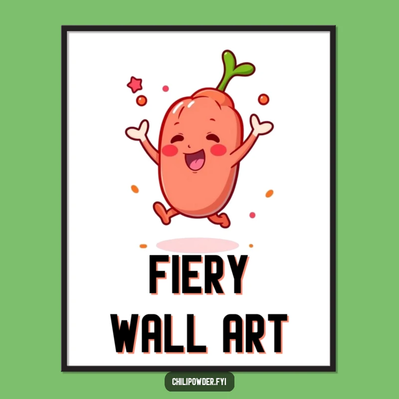 Funny Kawaii Chili Powder Digital Art: Instant Spicy Celebration Decor!