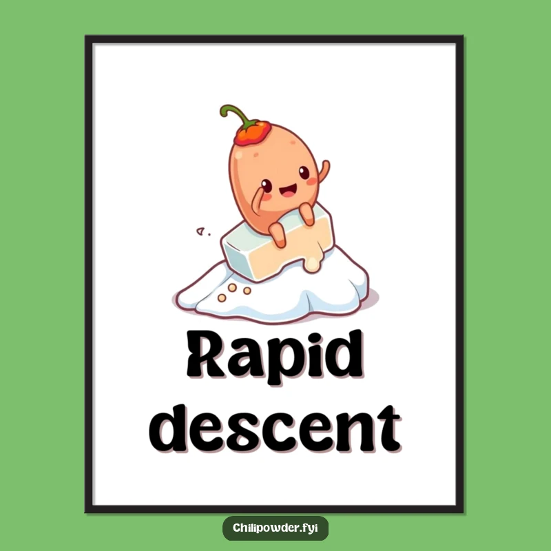 Funny Kawaii Chili Powder Ice Cube Art Print A Hilarious Decor