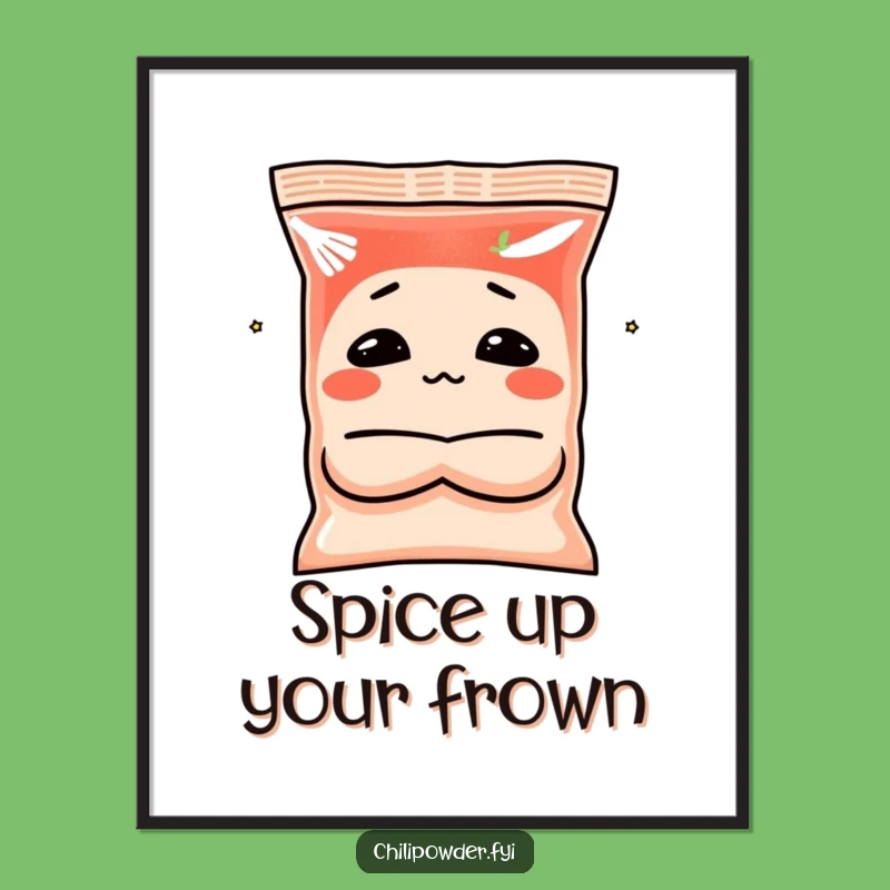 Funny Pouting Chili Digital Art: Grumpy Spice for Humorous Decor