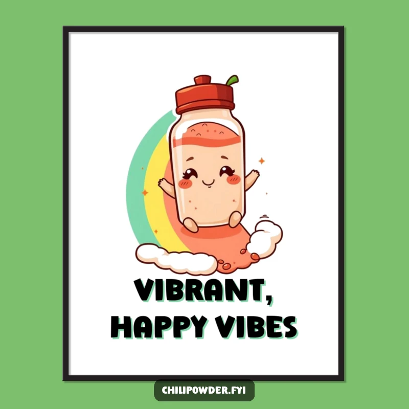 Funny Rainbow Chili Digital Print: Whimsical Art for a Colorful Space!