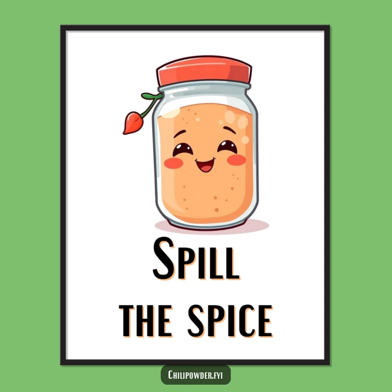 Funny Tipping Chili Powder Jar Digital Art: Instant Playful Spice for Your Walls