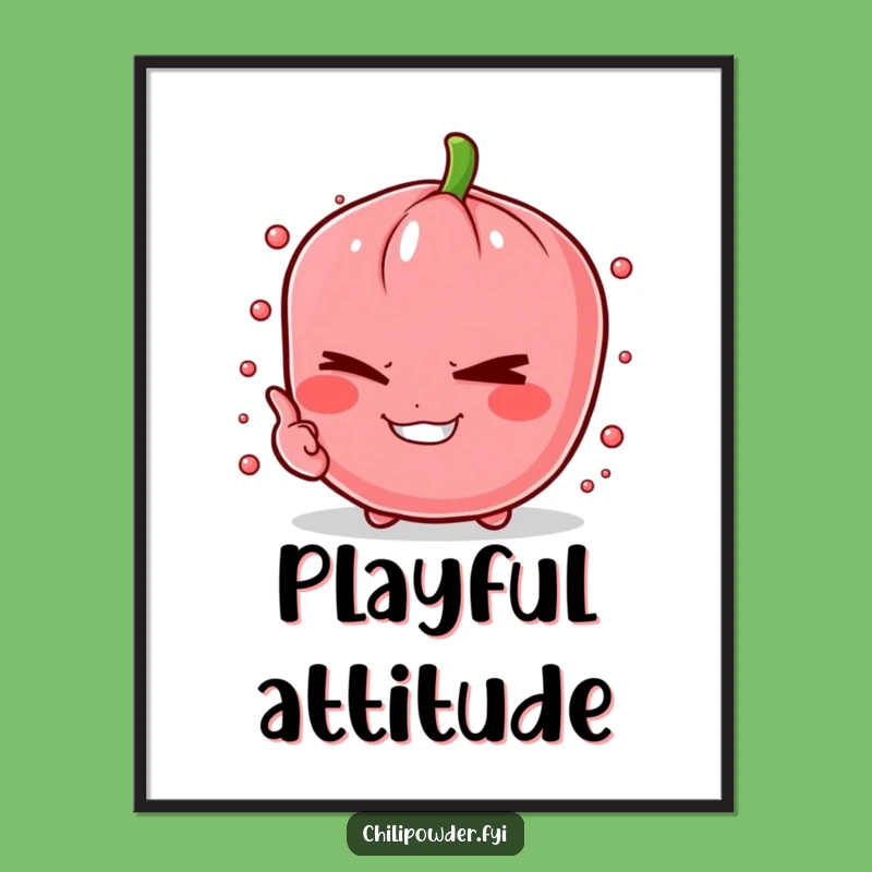 Funny Winking Chili Pinch Digital Print: Instant Mischief for Walls