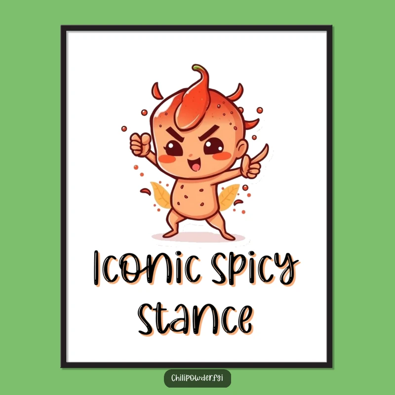 Funny Spicy Chili Powder Digital Art: Dramatic Pose Decor, Instant Gift